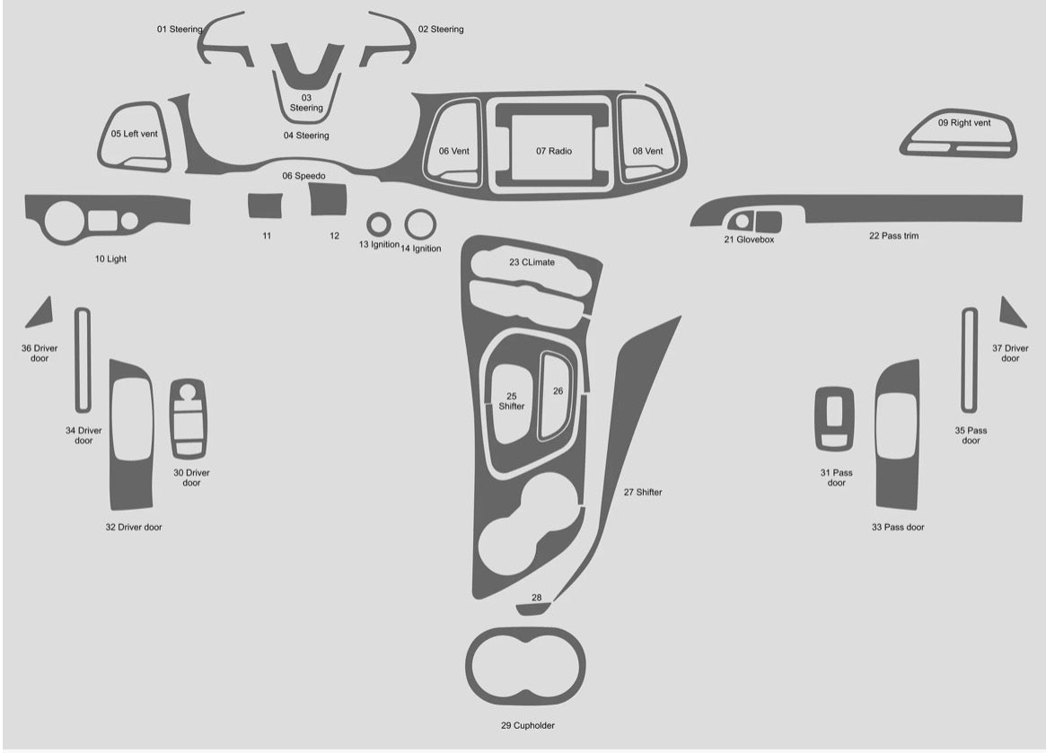 2015-2023 Dodge Challenger Carbon Fiber Interior